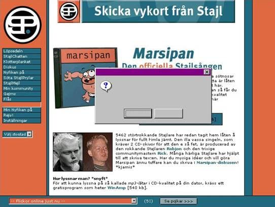 Skärmdump av Stajl'99, den aprikosblågröna epoken